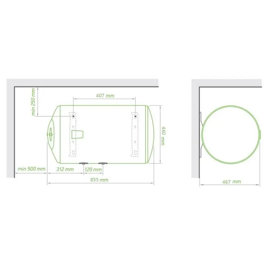 Водонагрівач Tesy Bilight 80 л, мокрий ТЕН 3,0 кВт (GCHL804430B12TSR) 303327