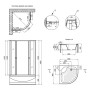 Душова кабіна Lidz Wieza SC80x80.SAT.HIGH.L , скло Linie 4 мм