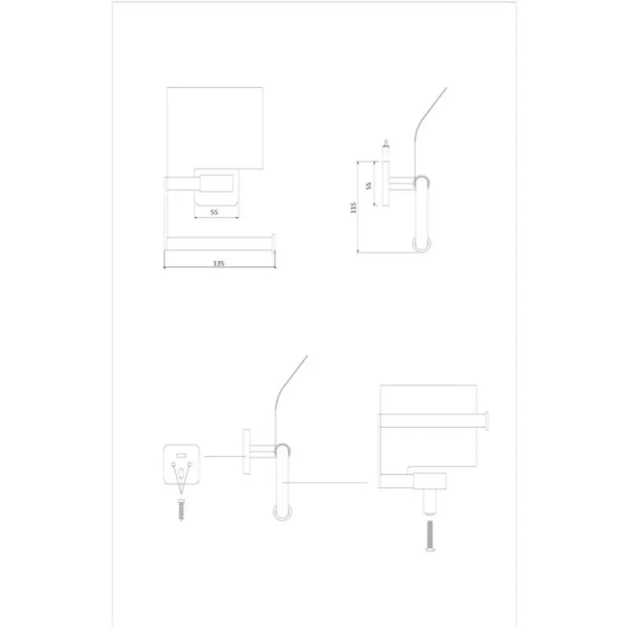 Тримач для туалетного паперу Lidz (CRM) 116.03.01