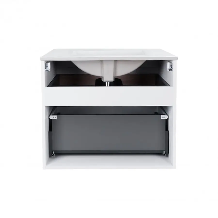 Комплект Qtap Virgo 700х580х437 White/Whitish oak тумба підвісна + раковина урізна QT1872TPА7013070CW