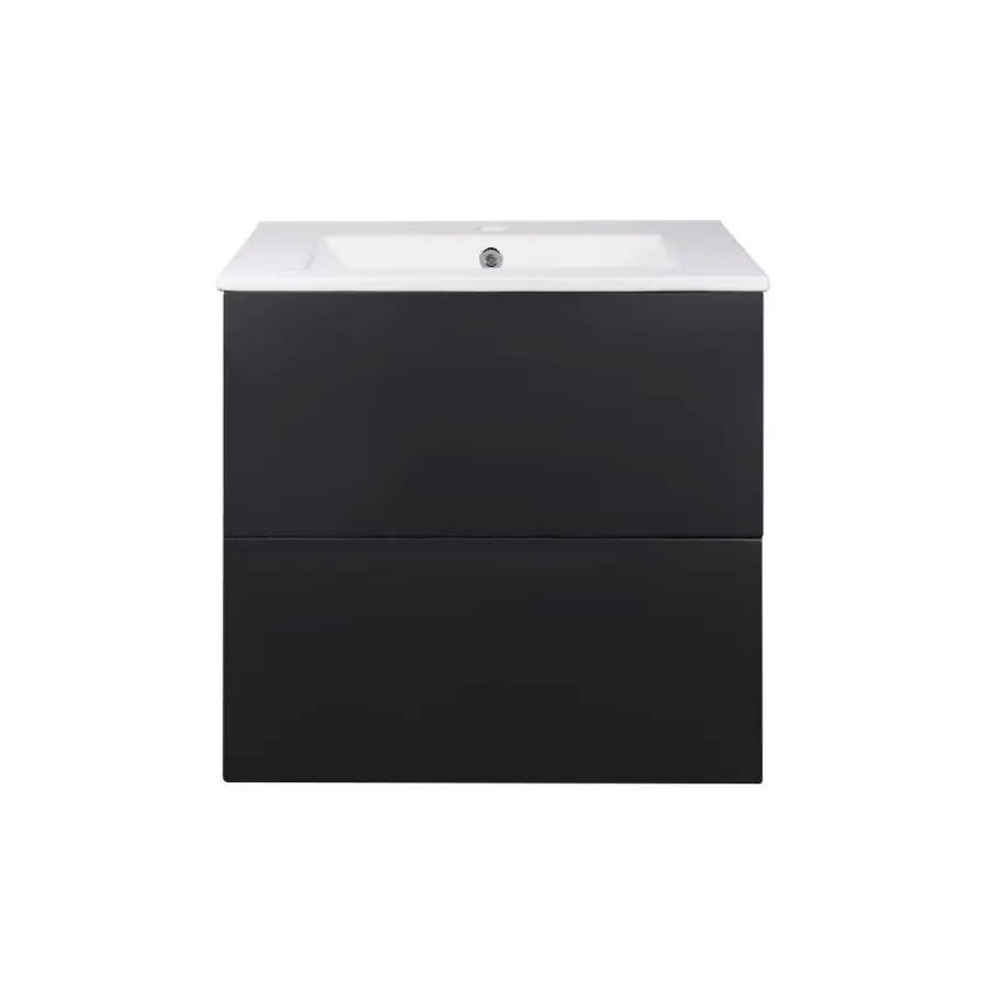 Комплект Qtap Tern 600х580х437 Matt black тумба підвісна + раковина урізна QT1772TPL6023060CMB