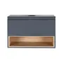 Тумба підвісна Qtap Robin 800х476х470 Graphite/Whitish oak зі стільницею QT1379TPН8002GWO