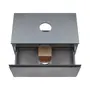 Тумба підвісна Qtap Robin 800х476х470 Graphite/Whitish oak зі стільницею QT1379TPН8002GWO