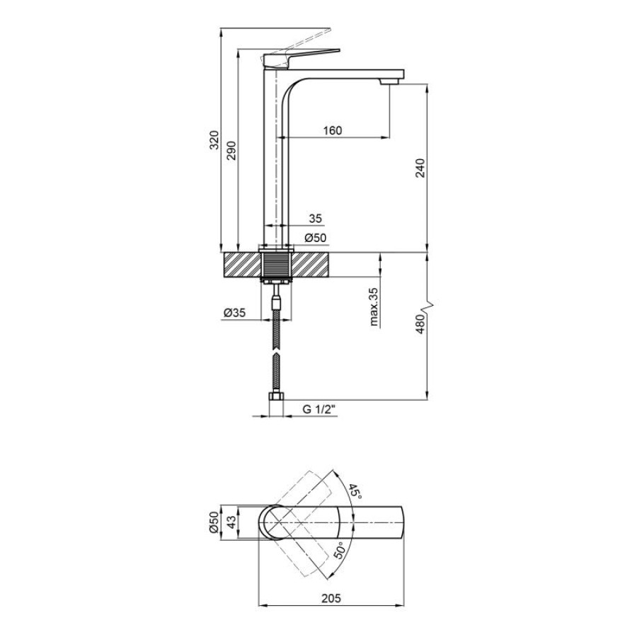 Змішувач для раковини Qtap Slavonice 1042H103B