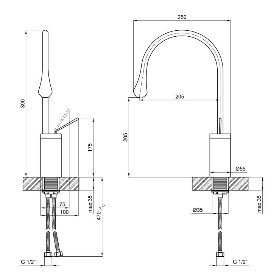 Змішувач для раковини Qtap Virgo 1066H103K