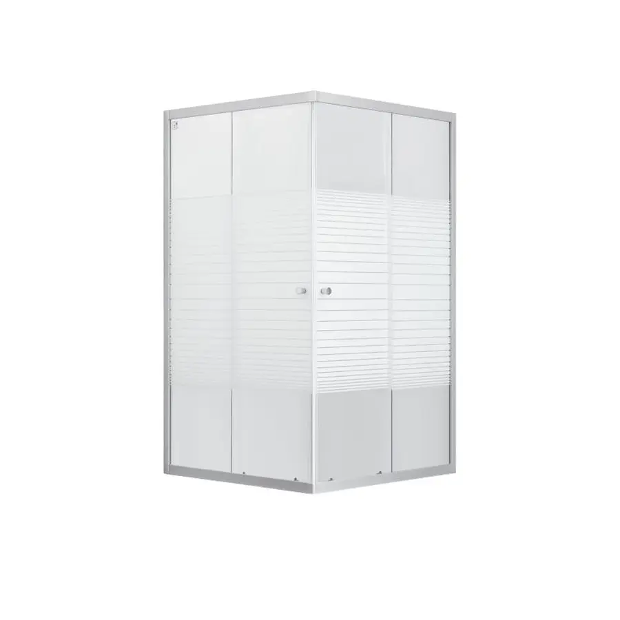 Душова кабіна Lidz Wiezak SC80x80.SAT.LOW.L, скло Linie 4 мм без піддона