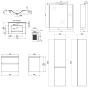 Комплект меблів для ванної Qtap Albatross тумба з раковиною + дзеркальна шафа + пенал QT044AL42957