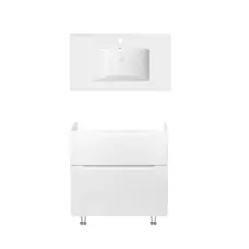 Комплект Qtap тумба підлогова Scorpio 800х825х460 мм White + раковина урізна Albatross QT71SC43959