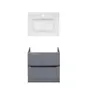 Комплект Qtap тумба підвісна Scorpio 600х585х460 мм Graphite + раковина урізна Albatross 9H QT71SC43979