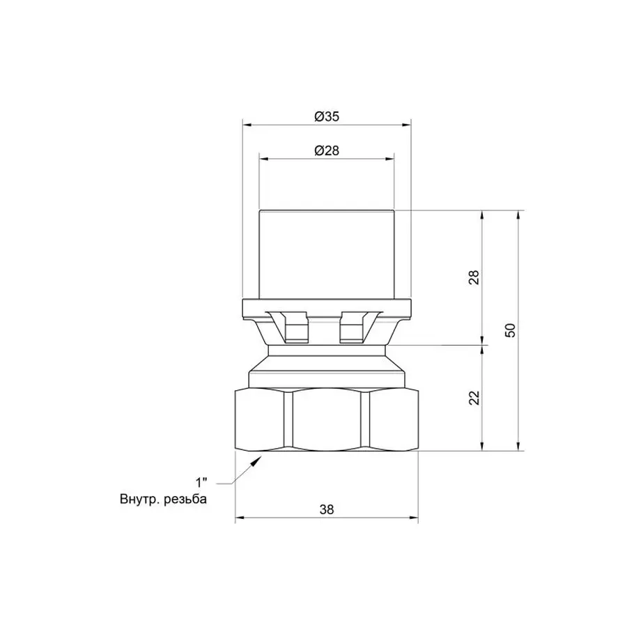 Перехідник прес Icma 26х1/2" ВР №401
