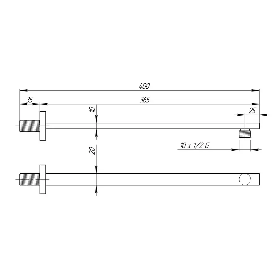 Кронштейн для верхнього душу Qtap 0011 CRM