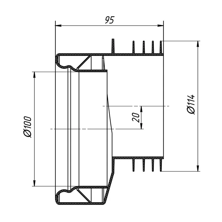 Манжета эксцентричная для унитаза ANI Plast W0410