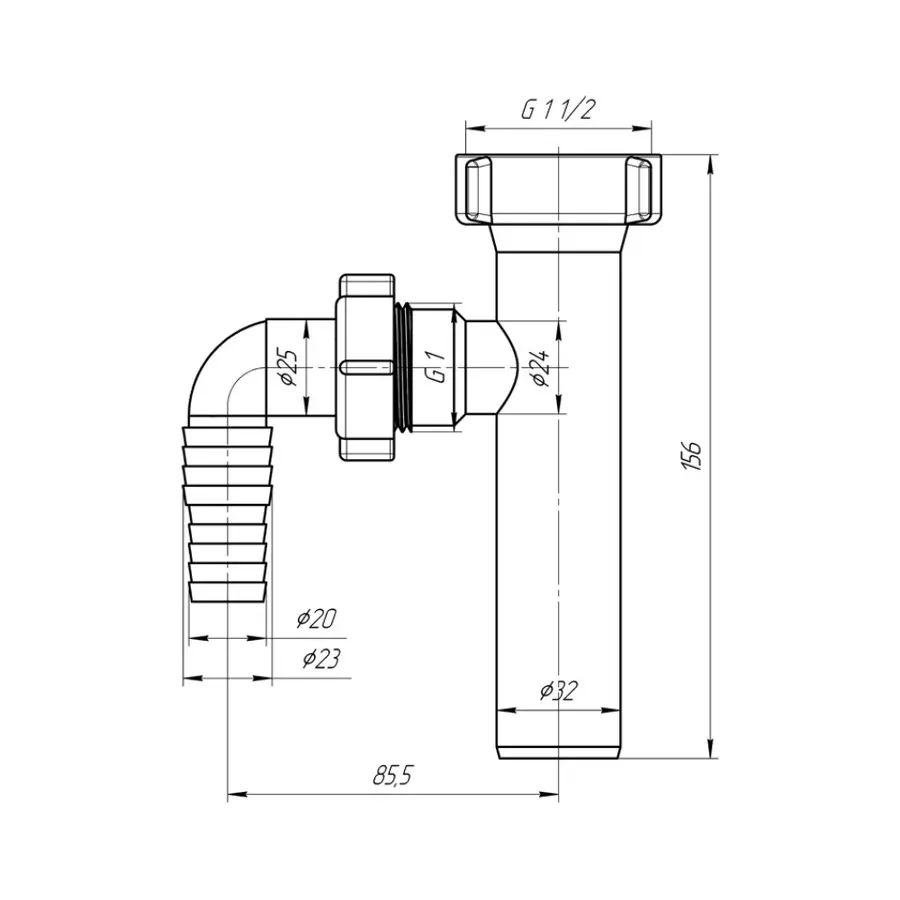 Відвід ANI Plast М120 для пральної/посудомийної машини