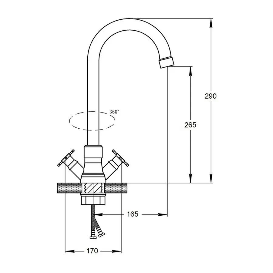 Смеситель для кухни GF (CRM) S-22-278F