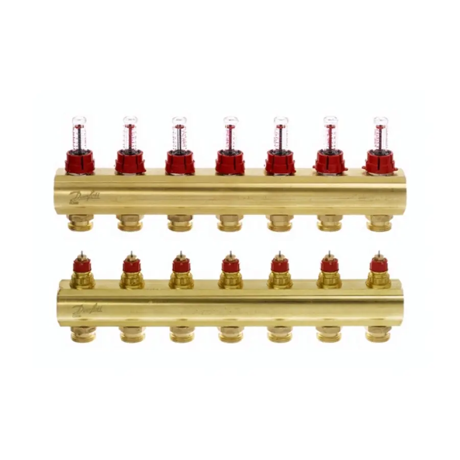 Колектор з витратомірами Danfoss FHF на 7 виходів (088U0527)