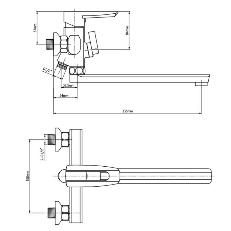 Смеситель для ванны GF (CRM) S-09-005AN