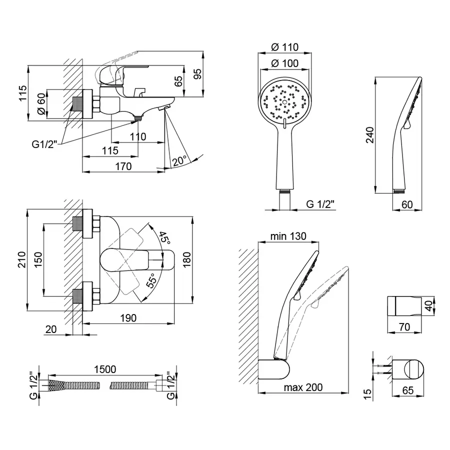 Змішувач для ванни Qtap Arena CRM 006 New