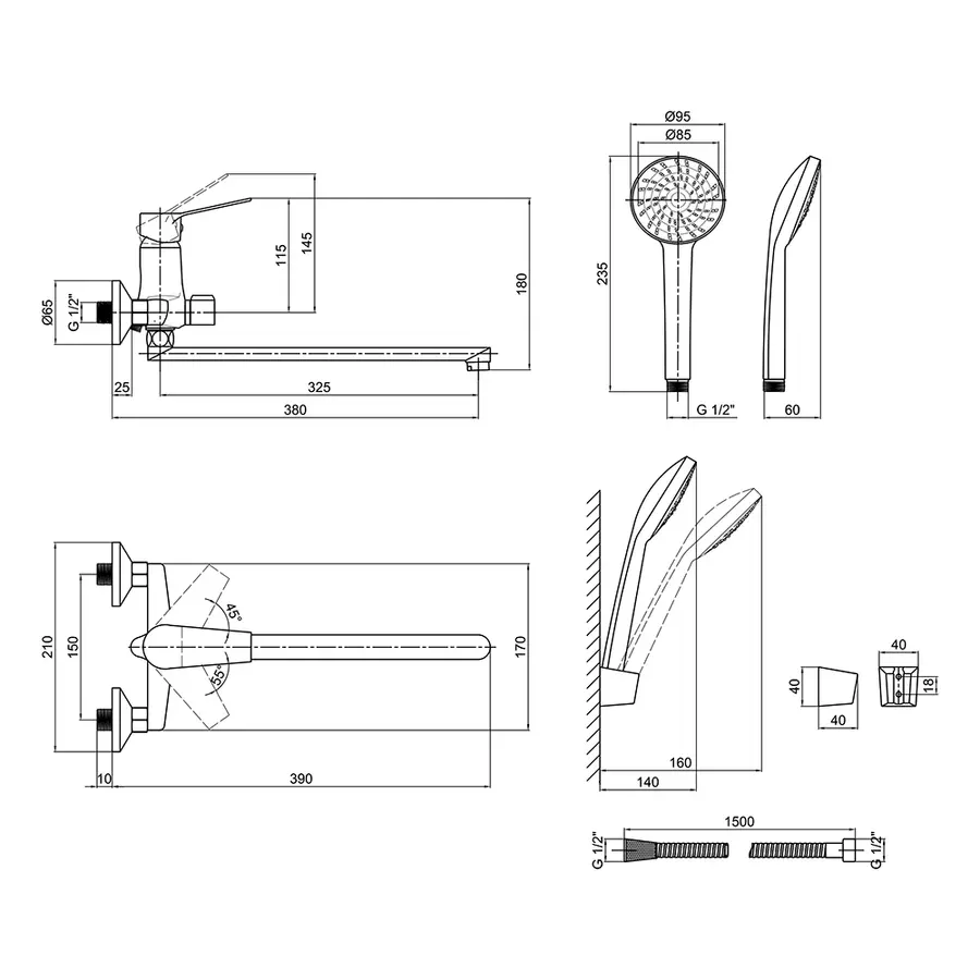 Змішувач для ванни Lidz (CRM) 20 38 005 10 New