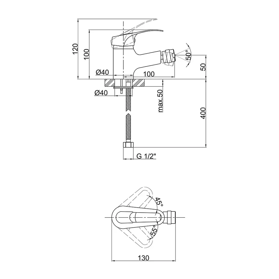 Змішувач для біде Lidz (CRM) 16 37 001 01