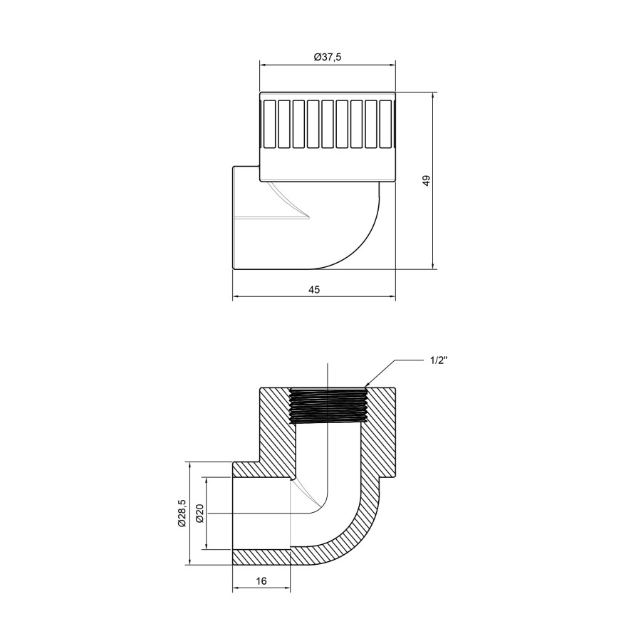 Кутик PPR Thermo Alliance 20х1/2" ВР