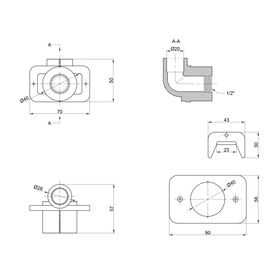 Уголок PPR Thermo Alliance настенный 20х1 / 2 "ВР