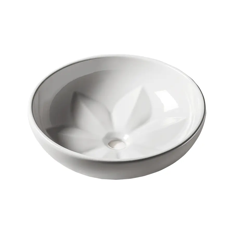 Раковина для ванны Azzurra Fleur FLE200B1 Shiny white орнамент