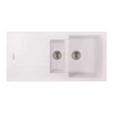 Кухонна гранітна мийка Apell Pietra Plus PTPL1002GW Total white