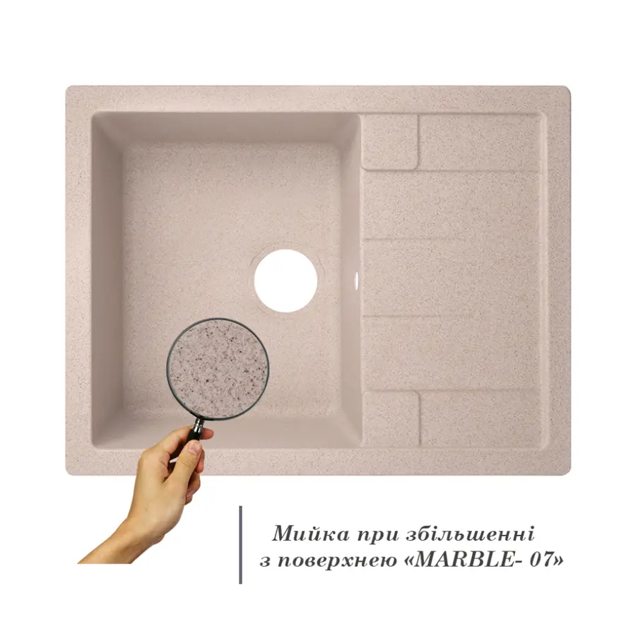 Кухонна гранітна мийка GF 650x500/200 MAR-07 (GFMAR07650500200)