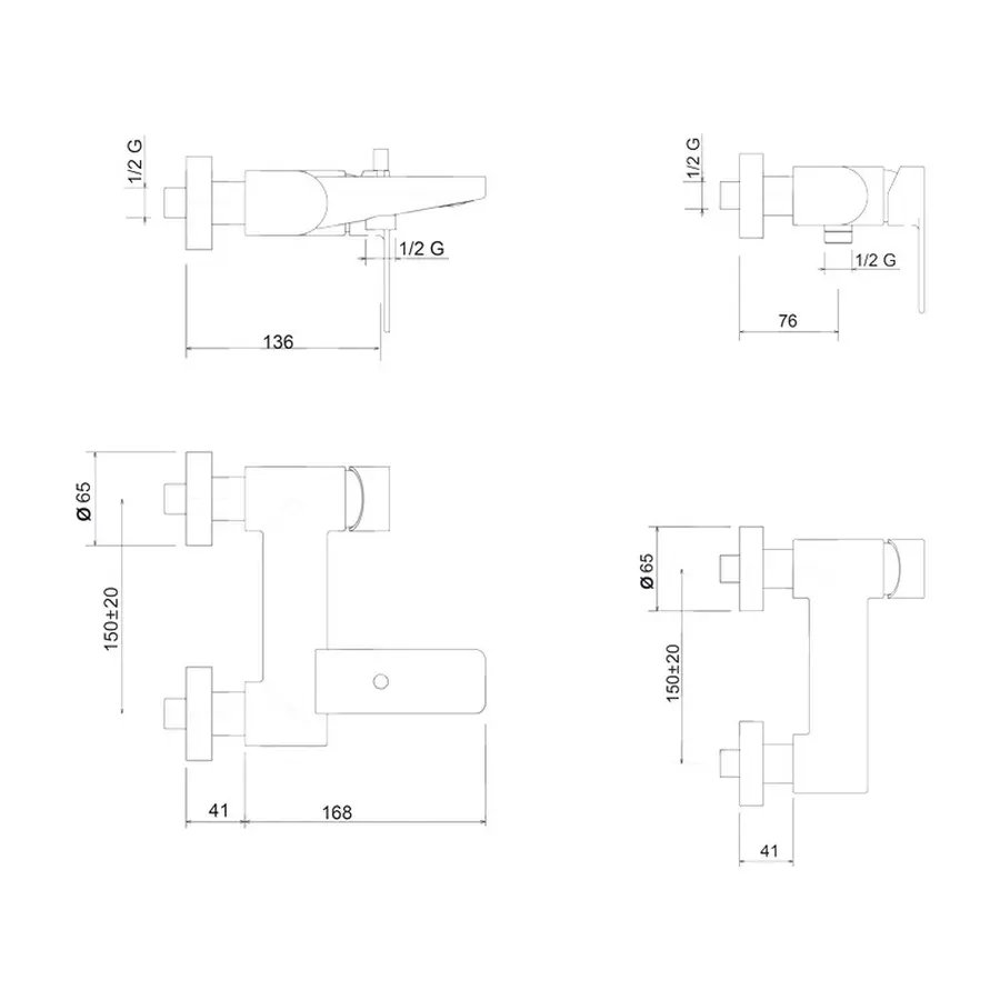 Змішувач для ванни Bianchi Freedom VSCFRE2004046SKCRM