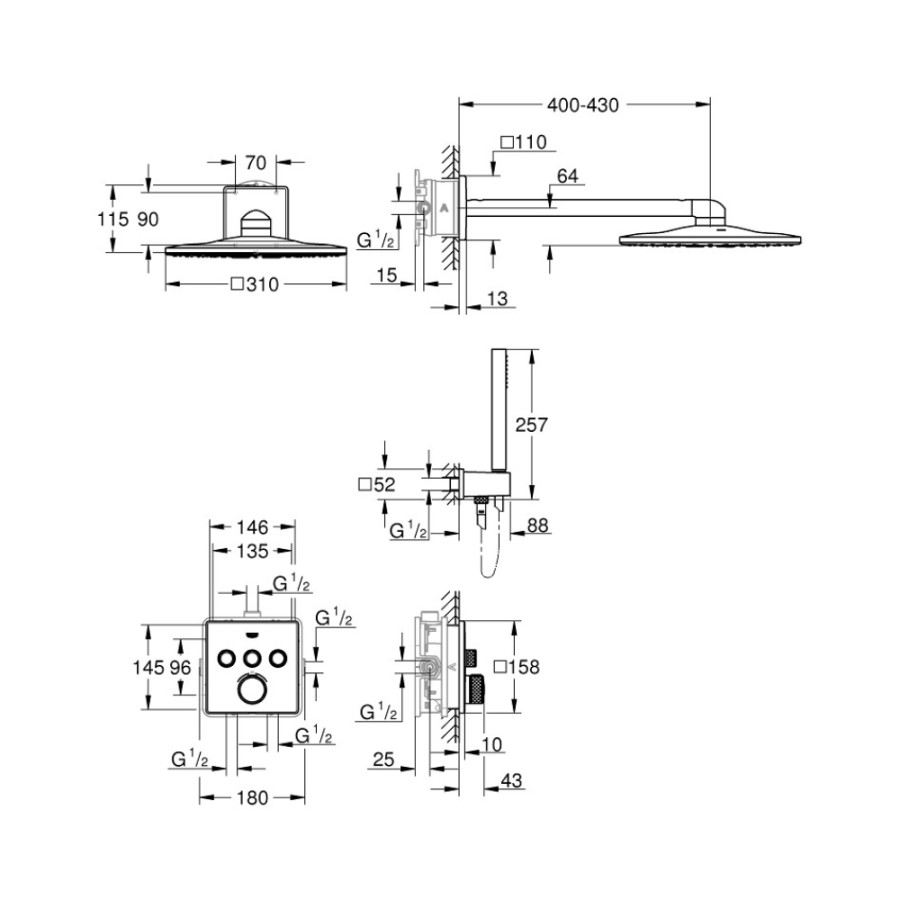 Душова система Grohe Grohtherm SmartControl 34706000