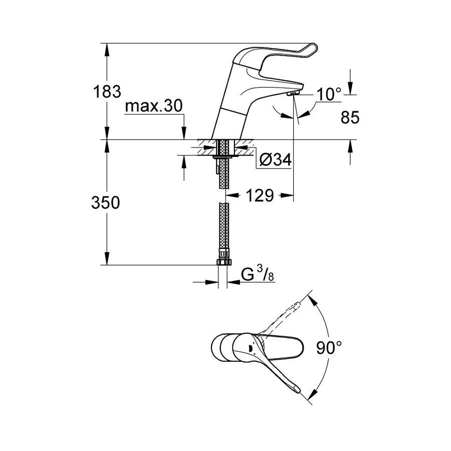 Змішувач для раковини Grohe Euroeco Special 32790000