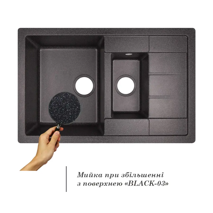 Кухонная гранитная мойка GF 780x495 / 200 BLA-03 (GFBLA03780495200)