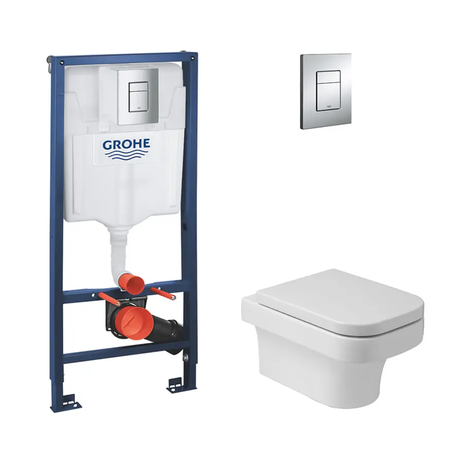 Набор унитаз Azzurra Tulip TUL100B1SOSK с сиденьем Azzurra Tulip TUL1800F + инсталляция Grohe Rapid SL 38772001