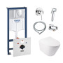 Комплект інсталяція Grohe Rapid SL 38721001 + унітаз з сидінням Qtap Swan QT16335178W + набір для гігієнічного душу зі змішувачем Grohe BauClassic 111048