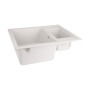 Кухонна гранітна мийка з додатковою чашею Lidz 615x500/200 WHI-01 (LIDZWHI01615500200)