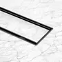 Трап Qtap Dry Tile304-800MBLA лінійний з сухим закривом та нержавіючою решіткою 800х70