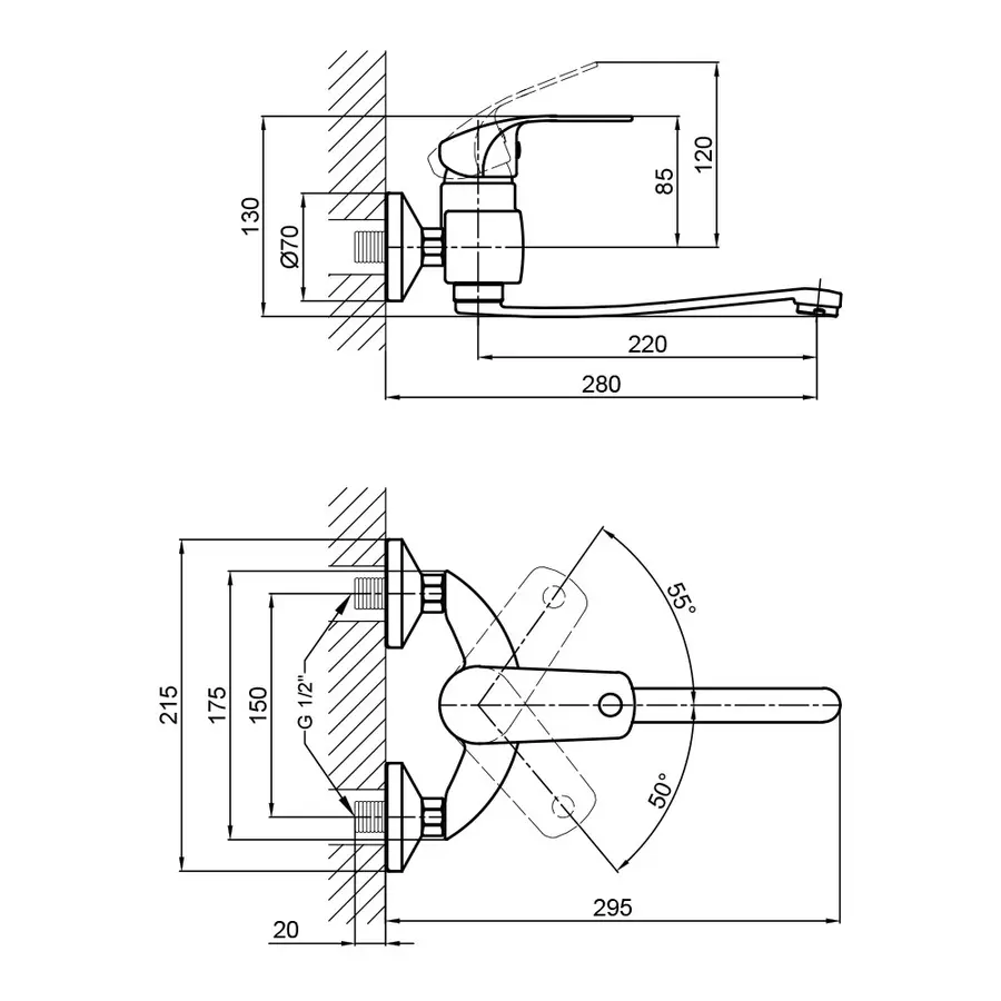 Смеситель для кухни Lidz (CRM) Mars 81009 00
