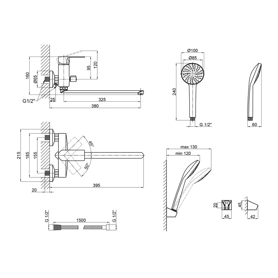 Змішувач для ванни Lidz (CRM) 22 44 005-1 New