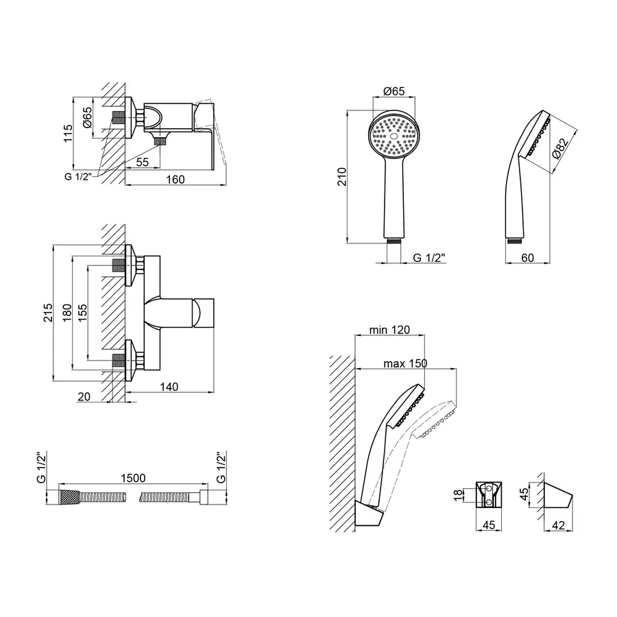 Змішувач для душу Lidz (CRM) 19 46 010