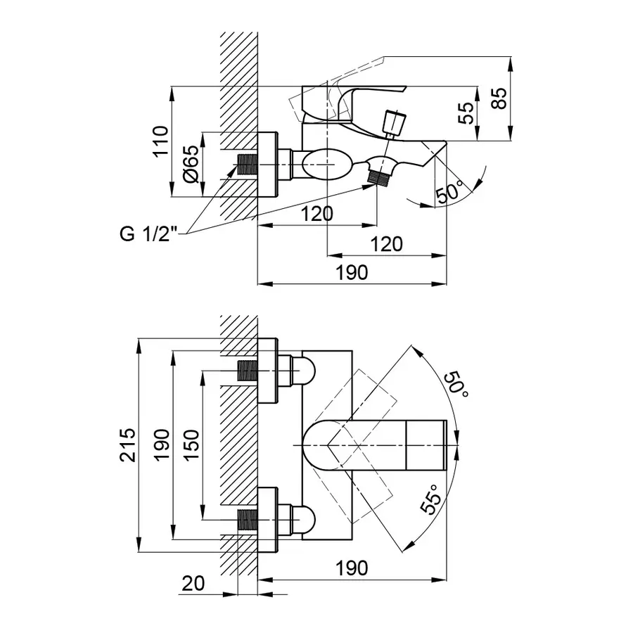 Смеситель для ванны Qtap Milada 3027107DC