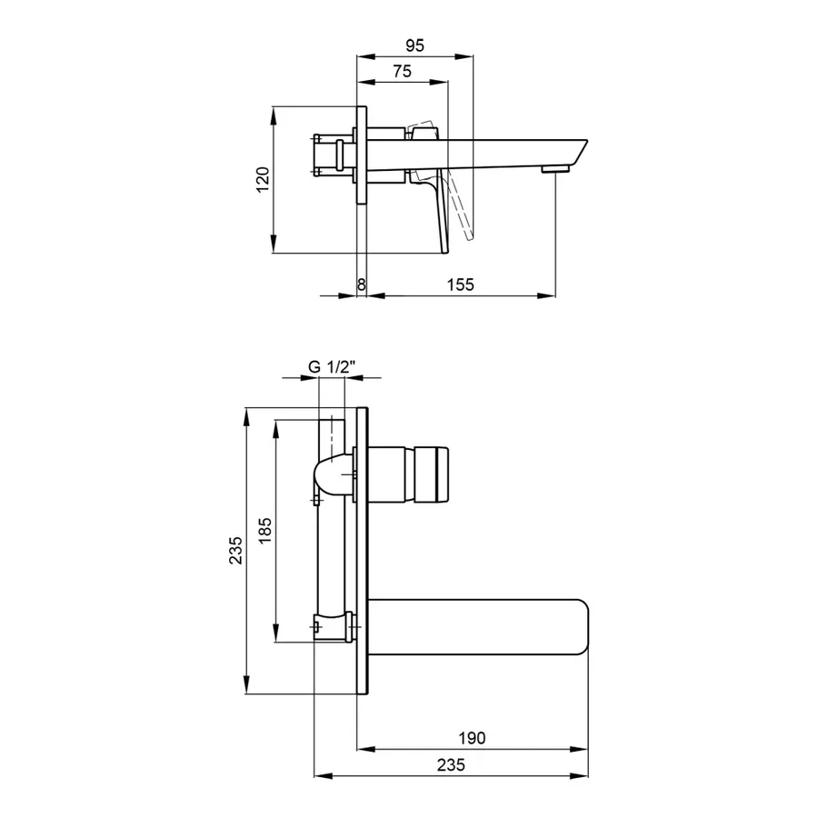 Змішувач прихованого монтажу для раковини Qtap Namesti 1125102C