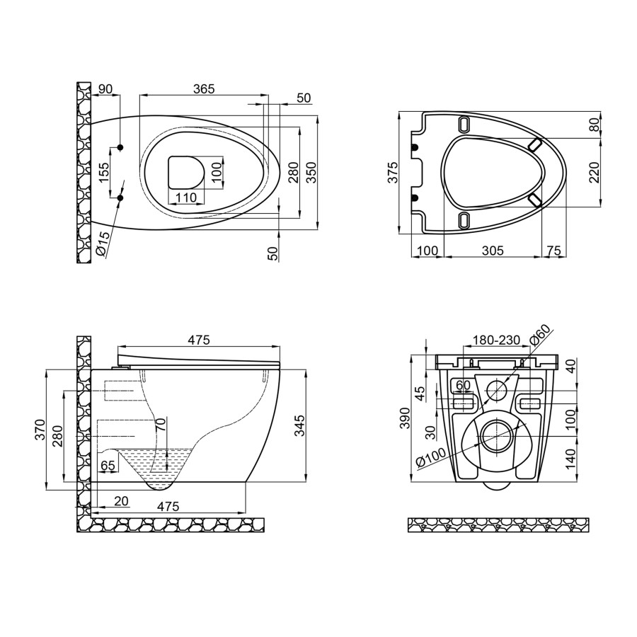 Унитаз подвесной Qtap Leo с сиденьем Soft-close QT11331002ERW