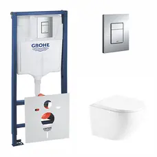 Набір інсталяція 4 в 1 Grohe Rapid SL 38772001 + унітаз з сидінням Qtap Robin QT1333046ENRW