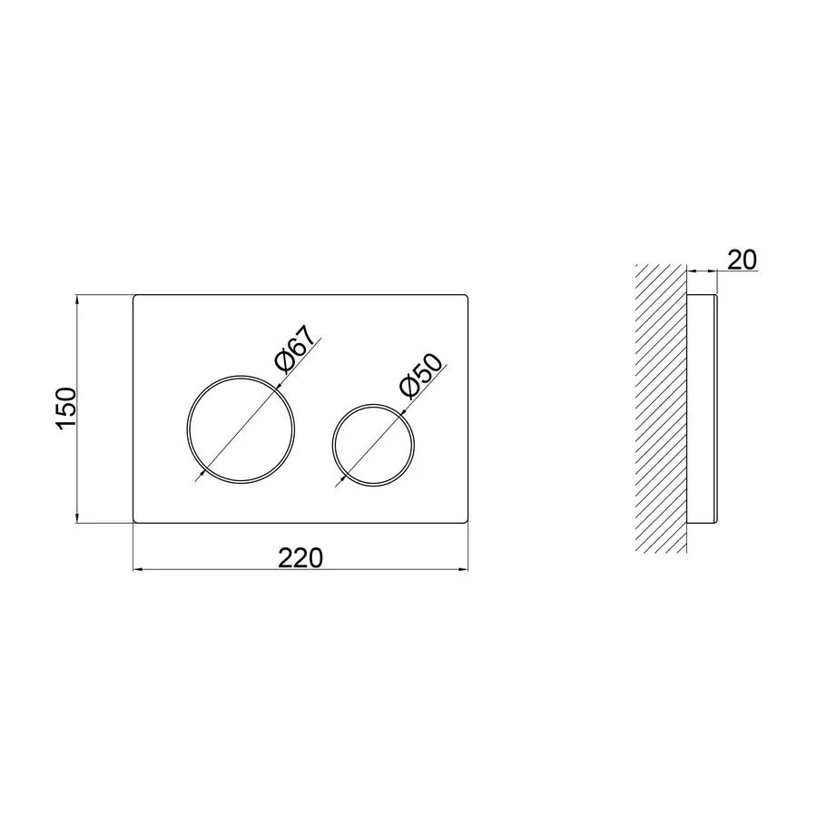 Панель змиву для унітаза Qtap Nest QT0111M11V1114W