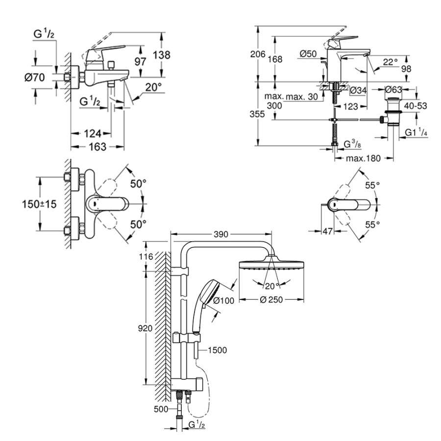 Набір змішувачів Grohe Tempesta Cosmopolitan 126112R