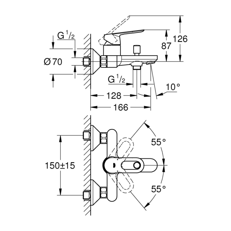 Змішувач для ванни Grohe BauLoop 23603000