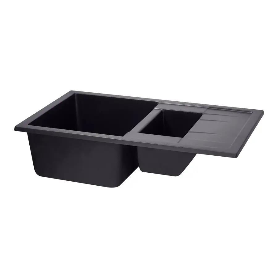 Кухонная гранитная мойка с дополнительной чашей Qtap CS 7648 Beton (QT7648BET502)