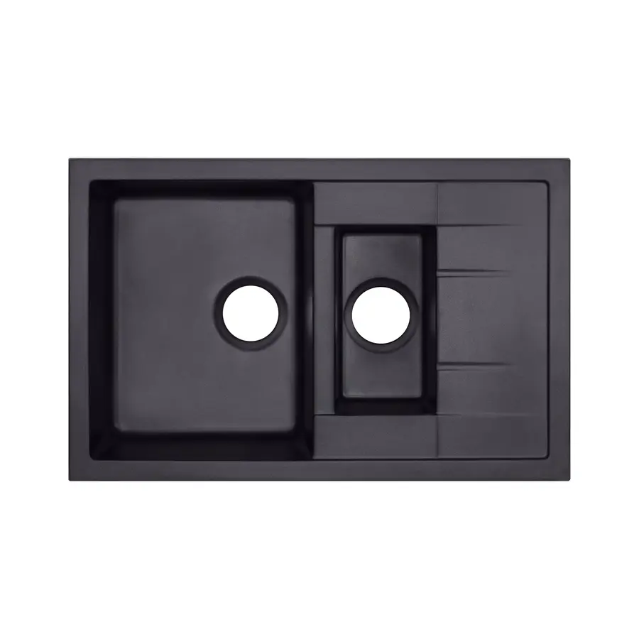 Кухонная гранитная мойка с дополнительной чашей Qtap CS 7648 Beton (QT7648BET502)