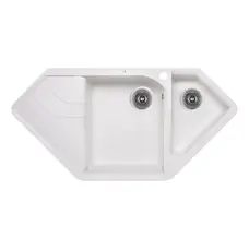 Кухонна гранітна мийка з додатковою чашею Lidz 1000x500/225 WHI-01 (LIDZWHI011000500225)