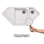 Кухонна гранітна мийка з додатковою чашею Lidz 1000x500/225 WHI-01 (LIDZWHI011000500225)